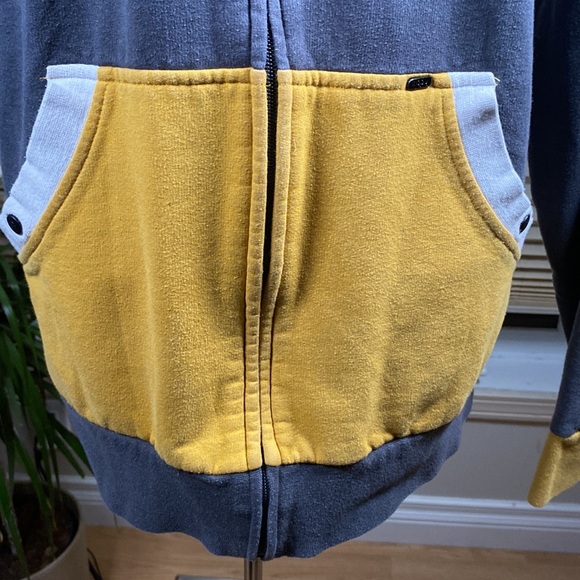 Comfortable Mens Zip Up Colour-Block White, Olive Green and Grey Size Large - Picture 2 of 7